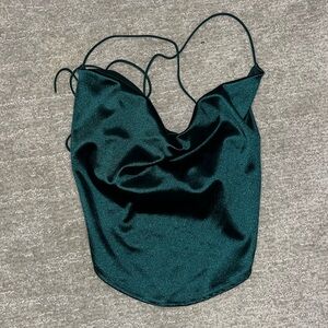 Satin Cowel Crop Top